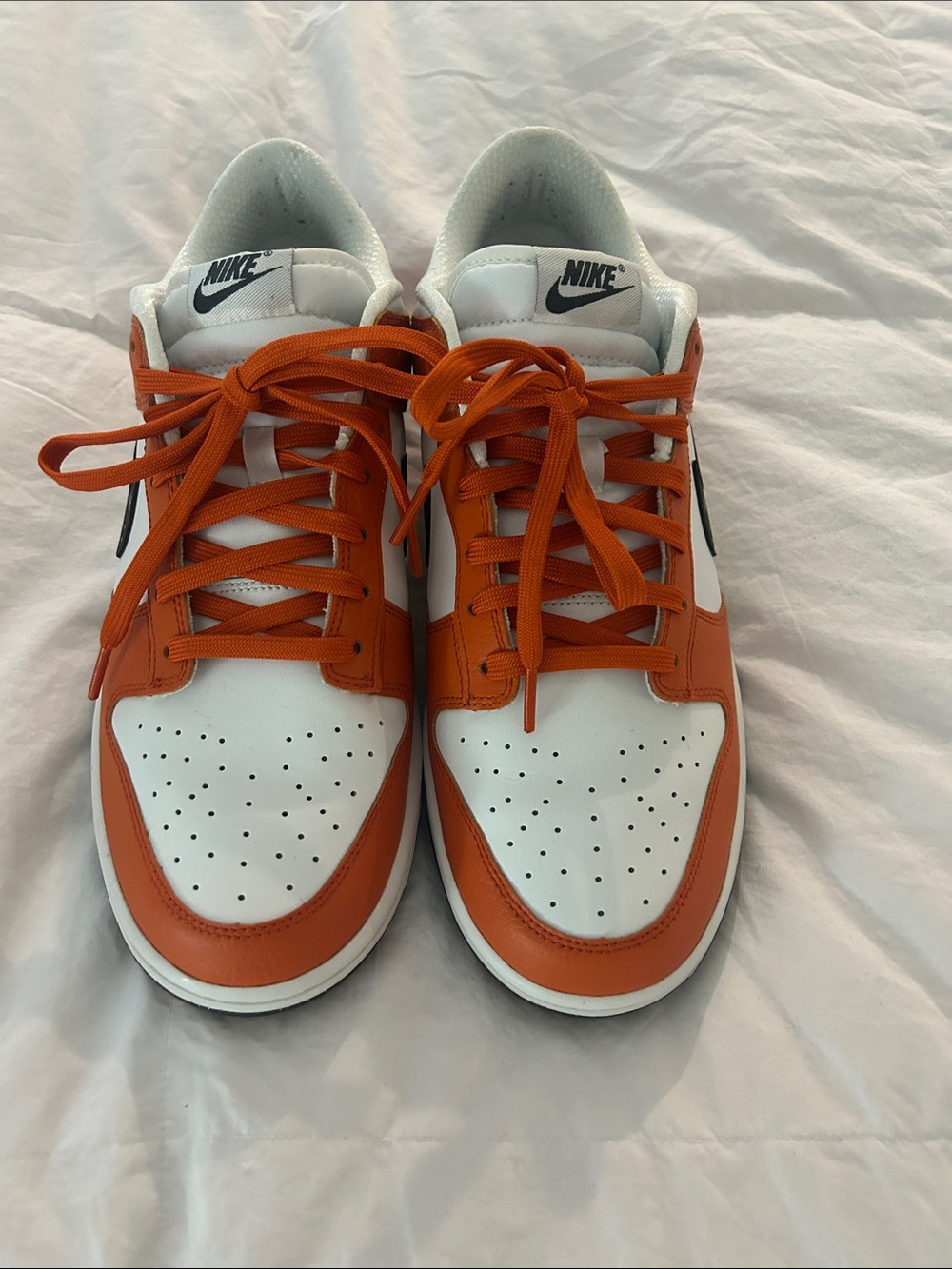 Nike Men’s Low-Top Sneakers — White and Orange